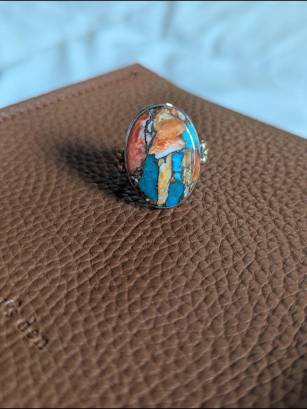 Multicolor Inlay Stone Oval Ring - Women Jewelry